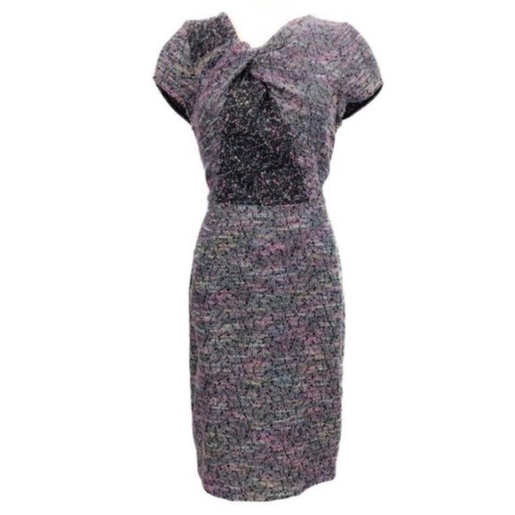 Jason Wu Dresses & Skirts - Jason Wu Twist Front Tweed Midi Cocktail Sheath Dress - Size 2